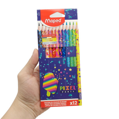 Hộp 12 Bút Chì Màu Pixel Party - Maped FR86220400