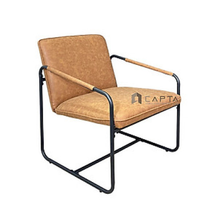 Ghế sofa đơn Nội thất CAPTA CS0929-P nệm bọc da PU chân sắt Ghế thư giãn đọc sách nhỏ gọn cho phòng khách, phòng ngủ -  Modern Armchair