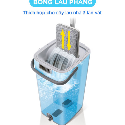 (Chọn Loại) Bông Lau Thay Thế MyJae Sợi Microfiber Dành Cho Cây Lau Nhà Tự Vắt 2 Ngăn 33cm x 12cm