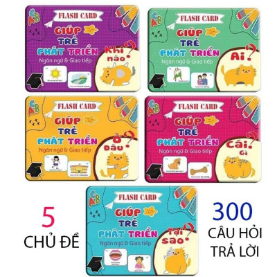Thẻ Học Thông Minh Cho Bé, Bộ Flashcard 300 Câu Hỏi Và Trả Lời Giúp Bé Phát Triển Ngôn Ngữ Giao Tiếp, Đồ Chơi Giáo Dục Cho Bé