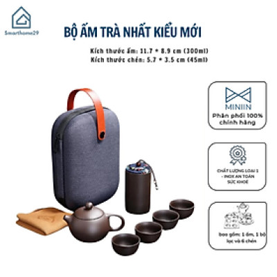 Bộ Ấm Chén Trà Tử Sa Di Động Du Lịch Gốm Tráng Men Sang Trọng , Thiết Kế Thủ Công, Tiện Lợi và Nghệ Thuật - HÀNG CHÍNH HÃNG MINIIN
