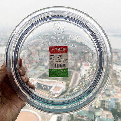 Âu phíp tròn trong suốt có nắp đậy Việt Nhật - Tô cơm, bát đựng canh, đựng thực phẩm an toàn tiện lợi - Hàng chính hãng
