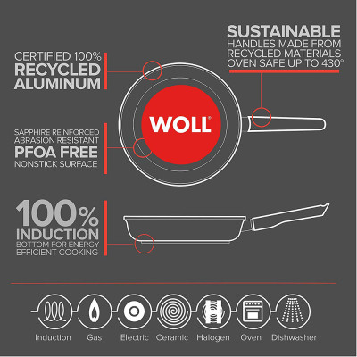 Chảo Gang Woll Eco Lite Saute 1728ELI Size 28cm - Hàng Nhập Khẩu Đức