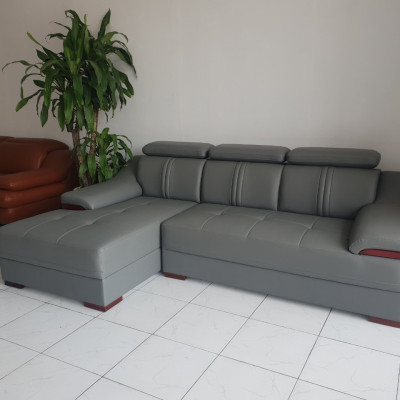 Ghế Sofa Da Hàn Quốc Cao Cấp Góc Chữ L _ An Toàn Người Dùng _ Màu Xám _ Size 2500 x 1600