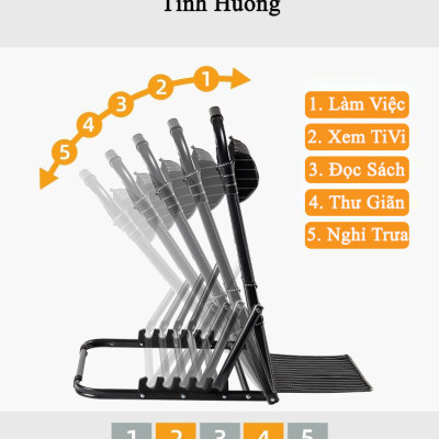 Ghế Bệt Tựa Lưng Thư Giãn KUNBE 5 Cấp Độ, Có Thể Gập Gọn Phù Hợp Cho Người Già Người Bệnh, Học Sinh, Nhân Viên Văn Phòng