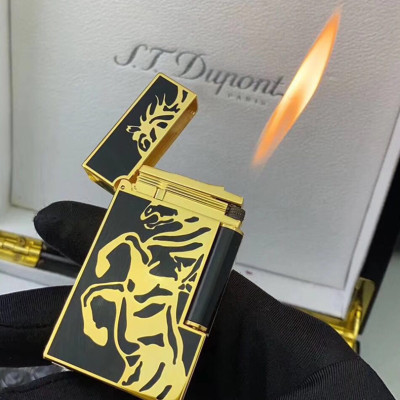 Vỏ Hột Quẹt Bật Lửa Upon Gas Đá D204V Họa Tiết Sơn Mài Ngựa Bản Giới Hạn Màu Vàng - Dùng Gas Đá Cao Cấp