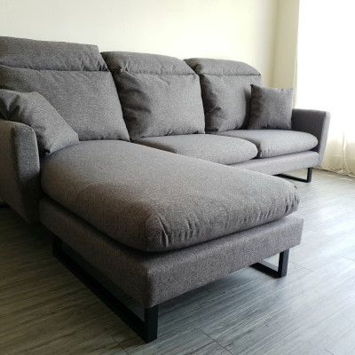 Sofa bed góc L Juno sofa màu xám, kem