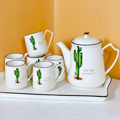 Bộ Ấm Chén Thương Hiệu GOSU Phong Cách Châu Âu, Chất Men Sáng Bóng