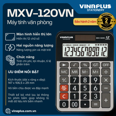Máy tính tiền MXV-120VN Tính Tiền - Để Bàn Tiện Lợi - Hàng Chính Hãng