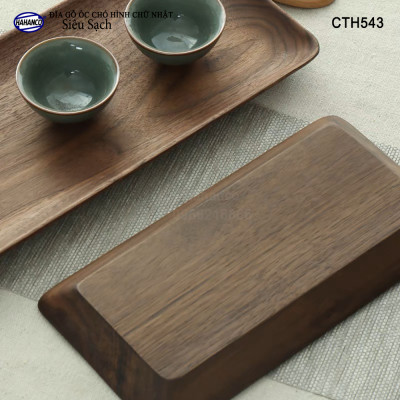 Đĩa Hình Chữ Nhật Dài Gỗ Óc Chó HAHANCO Nhập Khẩu Mỹ Nguyên Khối - hàng Xuất Khẩu Châu Âu - CTH543 - đựng đồ ăn/trang trí - đĩa bánh mì/trái cây/ bít tết/ pizza/ phụ kiện chụp ảnh, bày món ăn trong nhà hàng - Sang trọng trên bàn ăn