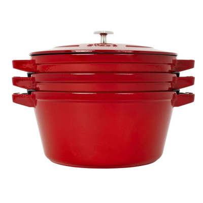 Bộ Nồi Gang STAUB Tròn Màu Đỏ Cherry - 4 Món