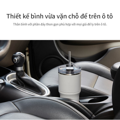 Bình giữ nhiệt LocknLock Metro Drive màu xám LHC4277SGRY 650ml - Hàng chính hãng, kèm ống hút cọ rửa, thiết kế nắp xoay - JoyMall