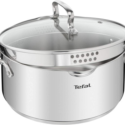 Bộ Nồi 4 Sets TEFAL G719S7 Có Vạch Chia, Gồm 7 Chi Tiết Nhập Khẩu Đức, Chất Liệu Thép Không Gỉ, Dùng Cho Mọi Loại Bếp, Bền Gấp 6 Lần Chảo Thường - Hàng Nhập Khẩu