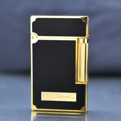 Vỏ Hột Quẹt Bật Lửa Upon D125V Họa Tiết Nền Đen Cạnh Về Vàng Chặn Góc - Dùng Ga Đá Cao Cấp