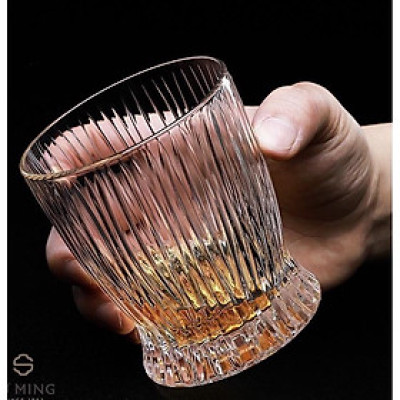 Bộ 6 cốc thủy tinh sọc dưa trắng đế loe TH