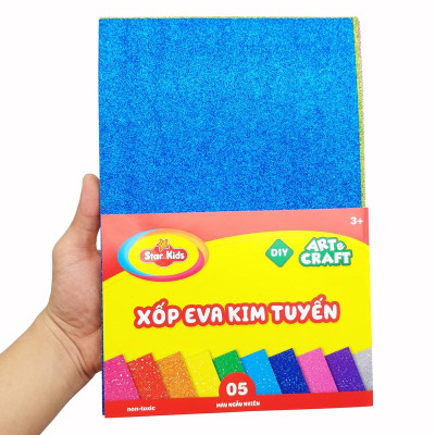Bộ 5 Xốp Eva Kim Tuyến DYI Art & Craft - Star Kids K-921 (Sắc Độ Màu Giao Ngẫu Nhiên)