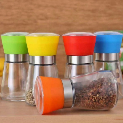 Cối xay KG78 hạt tiêu bằng lọ thủy tinh tiện dụng, có tay vặn chỉnh lớn nhỏ ( giao màu ngẫu nhiên )- Hàng chính hãng