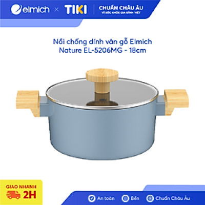 Nồi chống dính vân gỗ Elmich Nature EL-5206MG