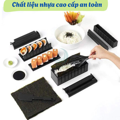 Bộ Khuôn Làm Sushi 10 Món Đa Hình Dạng Dụng Cụ Làm Sushi 10 Món – Nhanh Gọn, Tiện Lợi Khuôn Sushi 10 Món – Dễ Dàng Tạo Hình Đẹp Bộ Làm Sushi 10 Món – Chất Liệu Nhựa ABS An Toàn SushiSet 10 – Đầy Đủ Dụng Cụ Làm Sushi Tại Nhà