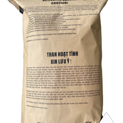 Bao 25kg Than hoạt tính lọc nước, Thương hiệu Vina Sorb sản xuất 100% từ gáo dừa tại Việt Nam, Model Vina Sorb KOAL PLUS