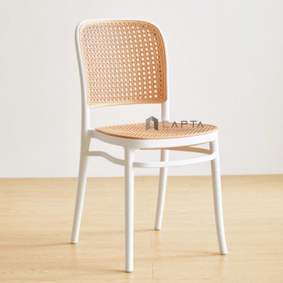 Bộ bàn cafe nhựa đúc cho ban công có mái che Nội thất Capta SL TE1545-06S / CC1565-S Bộ bàn tiếp khách tròn 2 ghế xếp chồng nhỏ gọn hiện đại