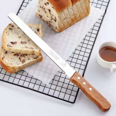 Dao Cắt Bánh Mì Bánh Ngọt Bánh Sinh Nhật ,Răng Cưa Tay Cầm Gỗ 38cm