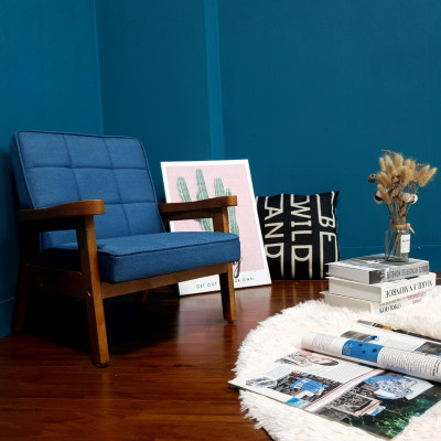 Ghế ngồi đơn trẻ em Juno sofa vải bố nhiều màu 