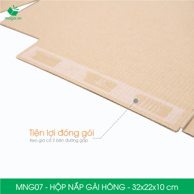 MNG07 - 32x22x10cm - Combo 20 hộp nắp gài hông - Thùng carton đóng hàng 