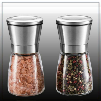 Máy Xay Tiêu Cầm Tay Thủy Tinh - Dụng Cụ Cối Xay Tiêu Nắp Inox Vặn Tay Nhỏ Gọn Tiện Dụng - Hàng Loại 1 - Chính Hãng MINIIN