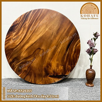 Mặt Bàn Tròn Gỗ Me Tây KOHAFU Đường Kính 74cm - HÀNG TUYỂN CHỌN CÓ SẴN Y HÌNH