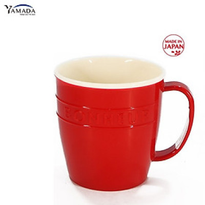 Cốc nhựa giả sứ Yamada 300ml, kiểu dáng đơn giản cùng quai cầm chữ C tiện dụng, chắc chắn - nội địa Nhật Bản 
