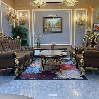 Combo ghế sofa băng da bò Italy Juno sofa màu nâu SFBCT18 2m2/1m2 hàng cao cấp chuẩn da bò nhập khẩu Ý