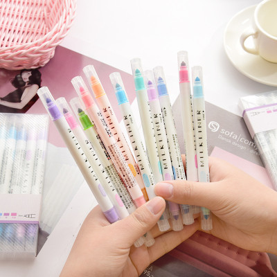Set 12 Bút Highlight Đánh Dấu Milkliner 2 Đầu