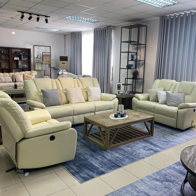 Ghế sofa đôi ngã lưng thư giãn bằng điện sang trọng SMLIFE Jonathan E2 | D157 x  R96 x C99cm | nâng hạ lưng ghế