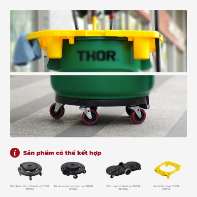 Thùng nhựa  tròn đa năng chịu lực THOR 38L thương hiệu TRUST 1011GN (không nắp)  phân phối bởi Cobi Home.
