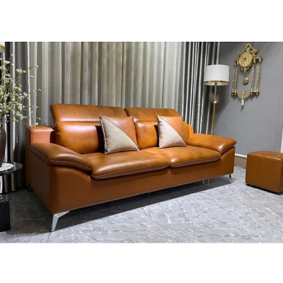 Sofa góc L da bò Italy Tundo màu nâu – SFBCT08 2m6 x 1m8 hàng cao cấp chuẩn da bò nhập khẩu Ý