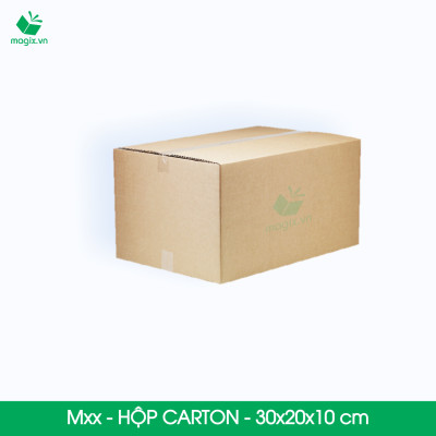 Hộp 30x20x10 cm - Combo 100 thùng hộp carton đóng hàng - tùy chọn chất lượng