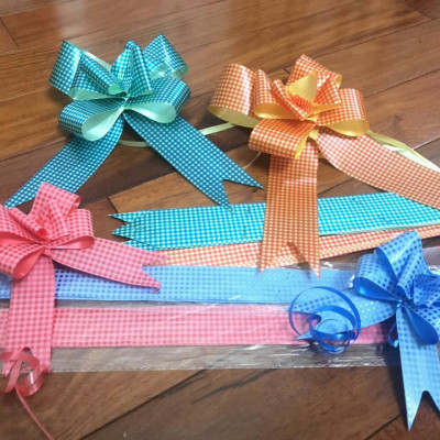 200 nơ rút size 1,2cm trang trí hộp quà lễ tiệc nhiều mẫu