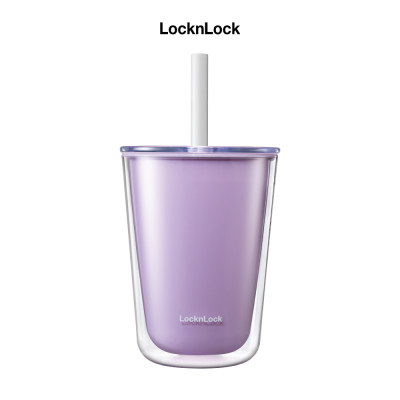 Ly nhựa 2 lớp LocknLock Bubble Tea Cold Cup HAP529 720ml, Hàng chính hãng, kèm ống hút trân châu - JoyMall