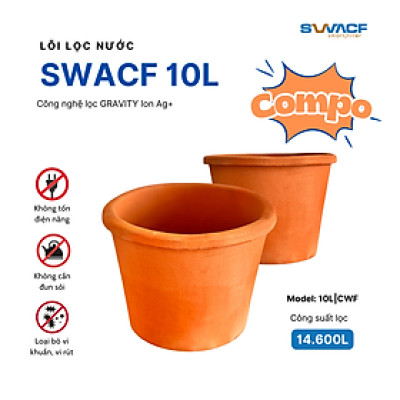 Compo 2 lõi lọc nước uống trực tiếp SWACF 10L | CWF, tốc độ lọc 2 - 4 lít/giờ, giữ khoáng thiết yếu 