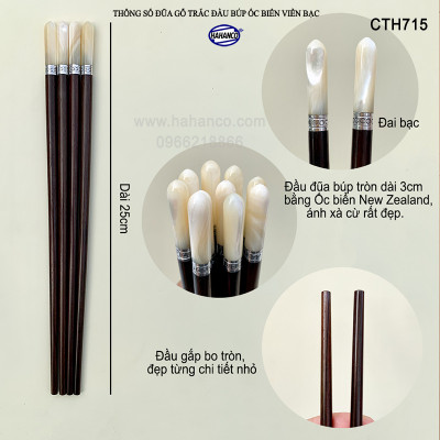 Đũa Trắc đầu ốc biển đai Bạc Super VIP - đủ mẫu (10 đôi/Hộp) dành cho nhà giàu - Sang trọng - Đẳng cấp