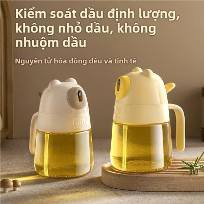 Chai Xịt Dầu Ăn Thủy Tinh Hình Gấu – Lọ Đựng Gia Vị Dễ Thương 300ml - HÀNG CHÍNH HÃNG MINIIN