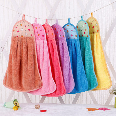 Khăn Lau Tay Có Móc Treo Dùng Trong Nhà Bếp, Khăn Lau Tay Bếp Vải Cotton Mềm Mại Siêu Thấm Hút Giao Màu Ngẫu Nhiên