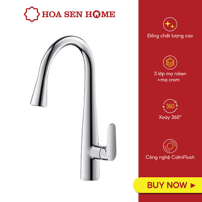 Vòi bếp nóng lạnh TUSLO Luxury K003 chất liệu kẽm cao cấp, mạ Crom-Niken, công nghệ xoay 360 tiện nghi - Hoa Sen Home - Hàng chính hãng