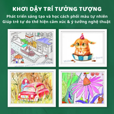 Bút chì màu vẽ tranh cao cấp mideer Vibrant Colored Pencil  24/36/48 màu, Chì vẽ chuyên nghiệp