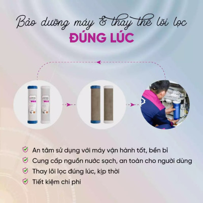 [ MQ9 ] Combo lõi lọc nước + miễn phí gói dịch vụ bảo dưỡng và thay thế tại nhà định kỳ 4 lần/1 năm - Hàng chính hãng Mutosi