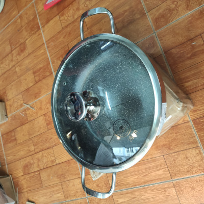 Nắp vung nồi chảo kính cường lực viền inox Lyncen xuất Nhật size 16/18/20/22/24/26/28/30cm 