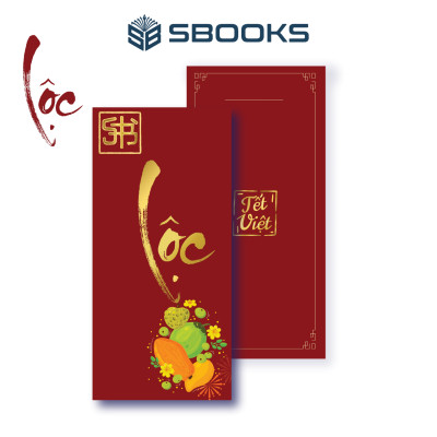 Combo 5 Cái Bao Lì Xì Thiết Kế Chữ Phúc, Tài, Phát, Lộc, Thọ - Tết Việt 2025 Giấy Cứng C150 Siêu Dày Dặn - SBOOKS