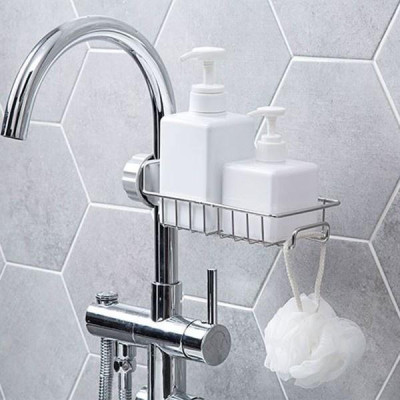 Giá Treo Vòi Đựng Đồ, Giẻ Rửa Chén Bát - Kệ Gắn Vòi INOX Để Đồ Giẻ Rửa Chén Bát 