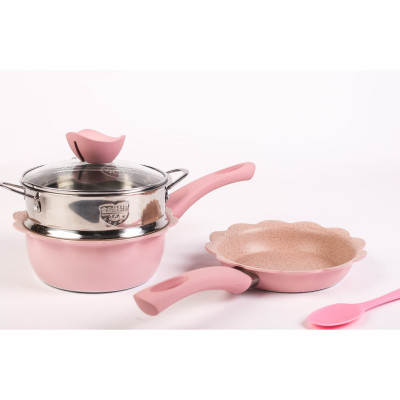 Bộ Nồi Chảo Nấu Ăn Dặm Cho Bé 3 Chi Tiết SEKA - Màu Ngẫu Nhiên - Hàng Chính Hãng